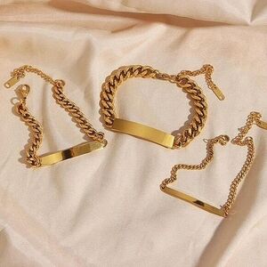 NEW 6mm Unisex PVD Gold-Plated Adjustable Bangle‎ Bracelet